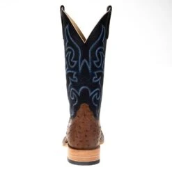 Horsepower Men's Oryx Full Quill Ostrich 13in. Black Top Square Toe Boots -Cheap Western Buck Store HP8017 3