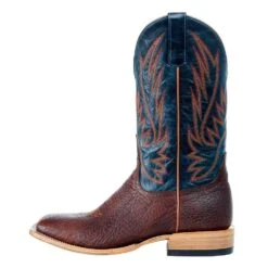 Horsepower Boots Men`s Top Hand Cowboy Comanche Shrunken Shoulder 13` Navy Explosion Top Boot -Cheap Western Buck Store HP8054 3