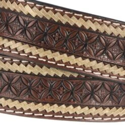Western Fashion Men's Vintage Snowflake Brown Belt -Cheap Western Buck Store IBI022C 1