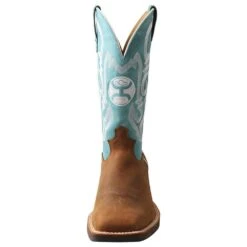 Twisted X Men's Hooey Gingerbread 12in. Turquoise Top Square Toe Boot -Cheap Western Buck Store MHY0032 1