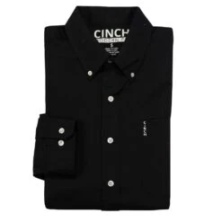 Cinch Men's Black Modern Fit Shirt -Cheap Western Buck Store MTW1347019 laydown