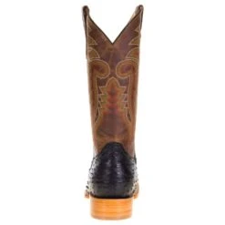 Men's R Watson Black Full Quill Ostrich 13in. Mad Dog Tan Cowhide Top Boots -Cheap Western Buck Store MU10003 3