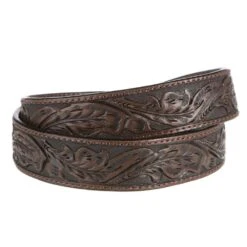 Vogt Silversmiths 1 1/2in. Saddle Brown Skived Edge Running Leaf Belt -Cheap Western Buck Store NRS41 084 2