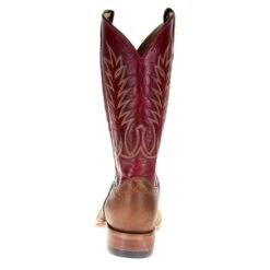 Justin Boot Company Men's Justin Tan Damiana Cowhide 13in. Red Top Square Toe Cowboy Boot -Cheap Western Buck Store P01642 3