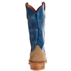 Rios Of Mercedes Men`s Tan Crazyhorse Reverse 13in. Navy Calf TK Toe Boot -Cheap Western Buck Store R9028 04