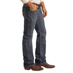 Rock N Roll Cowboy Men's Denim Pistol Straight Jean -Cheap Western Buck Store RRMD1PRYWP 3